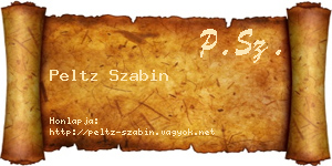 Peltz Szabin névjegykártya
